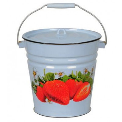 Ведро 12,0 л эм с/к серо-голубое с рис [КЛУБНИКА САДОВАЯ]