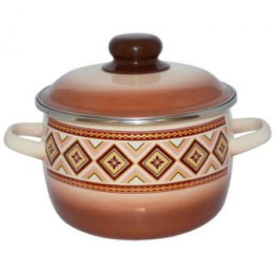 Кастрюля 2,0 л сфер палевая\слоновая кость с рис [ШОКОЛАД]