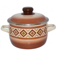 Кастрюля 3,0 л сфер палевая\слоновая кость с рис [ШОКОЛАД]