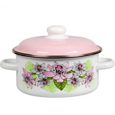 Кастрюля 2,0 л цил белая с рис [АЗАЛИЯ]