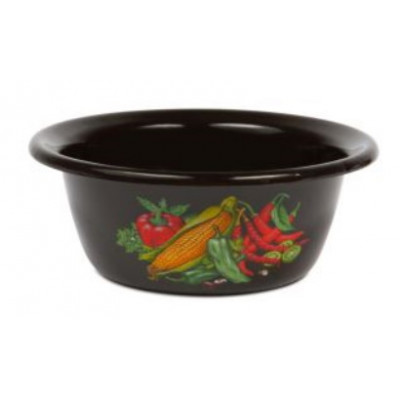 Миска  1,5л эм черная с рис [КУКУРУЗА]