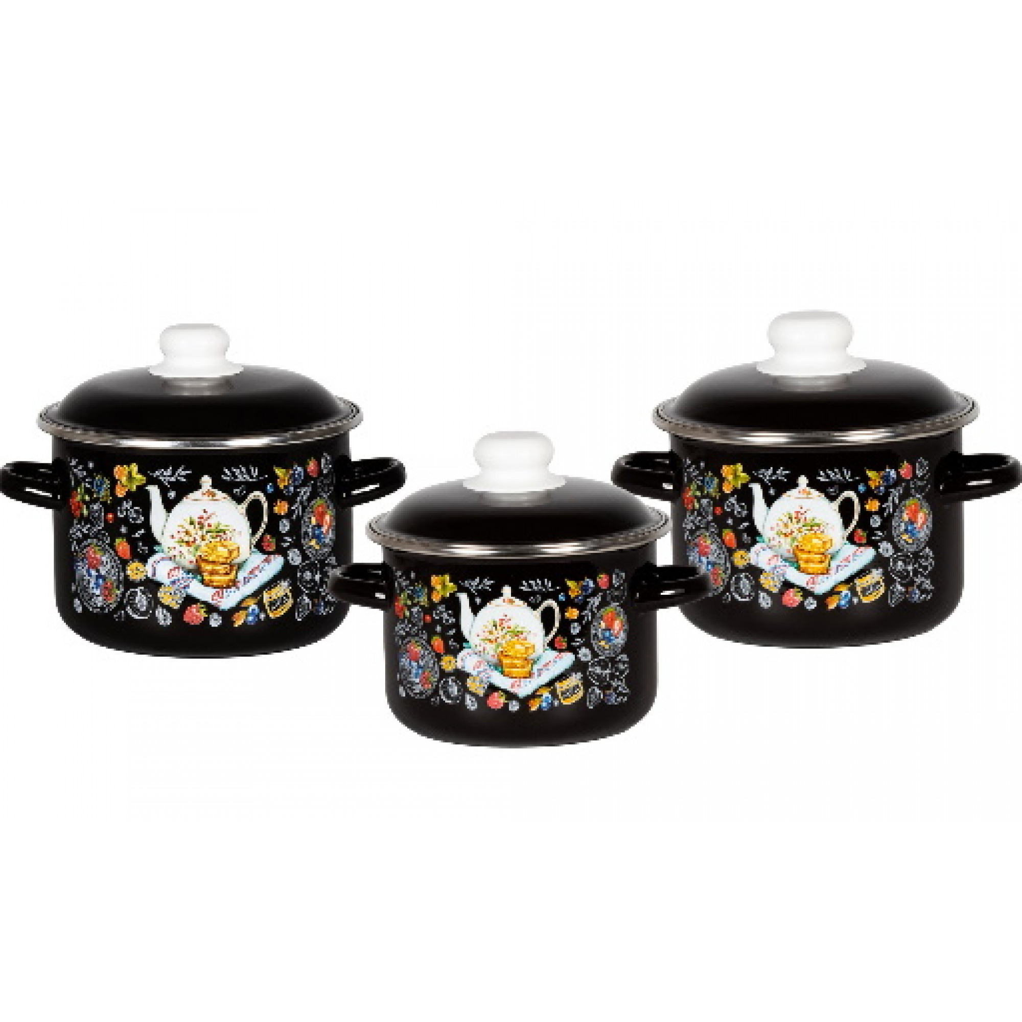 Набор кастрюль 3пр №02 (2+3+4л) ДЕСЕРТ К ЧАЮ