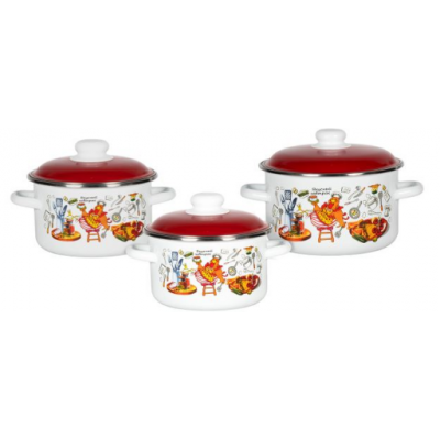 Набор кастрюль 3пр №02 (2+3+4л) ЗАВТРАК