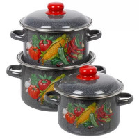 Набор кастрюль 3пр №02 (2+3+4л) КУКУРУЗА черн