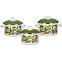 Набор кастрюль 3пр №02 (2+3+4л) ЛЕТО НА ДАЧЕ