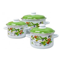 Набор кастрюль 3пр №02 (2+3+4л) ОВОЩИ И ТРАВЫ