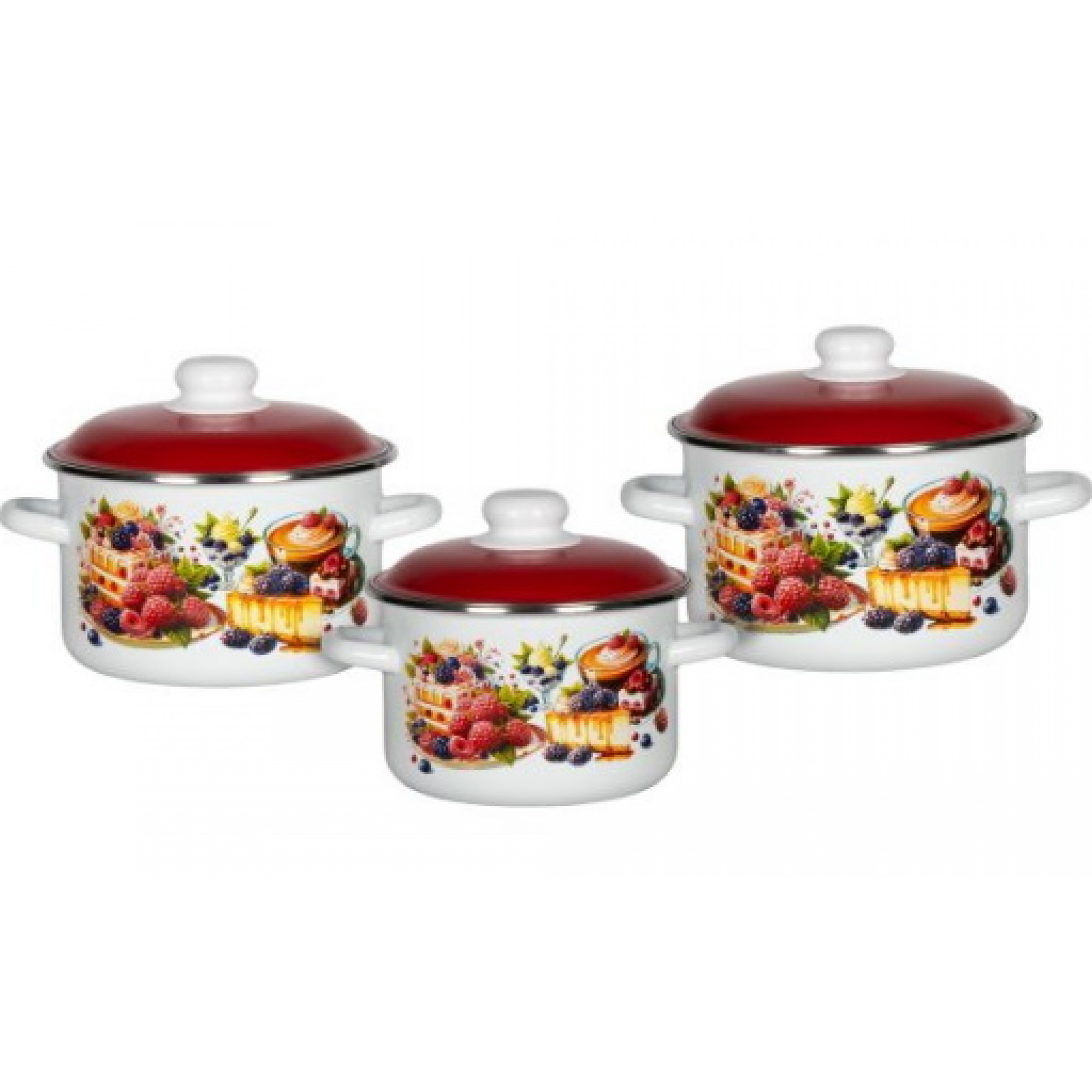 Набор кастрюль 3пр №02 (2+3+4л) ЧИЗКЕЙК
