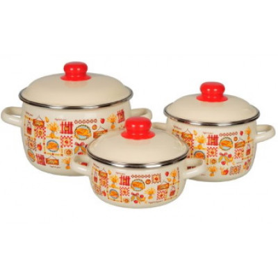 Набор кастрюль 3пр №05 (2+3+4л) САДОВАЯ ПЕСНЯ
