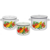 Набор кастрюль 3пр №112 (3+4,5+7л) КУКУРУЗА белый