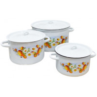 Набор кастрюль 3пр №112 (3+4,5+7л) МАРГАРИТКИ-2