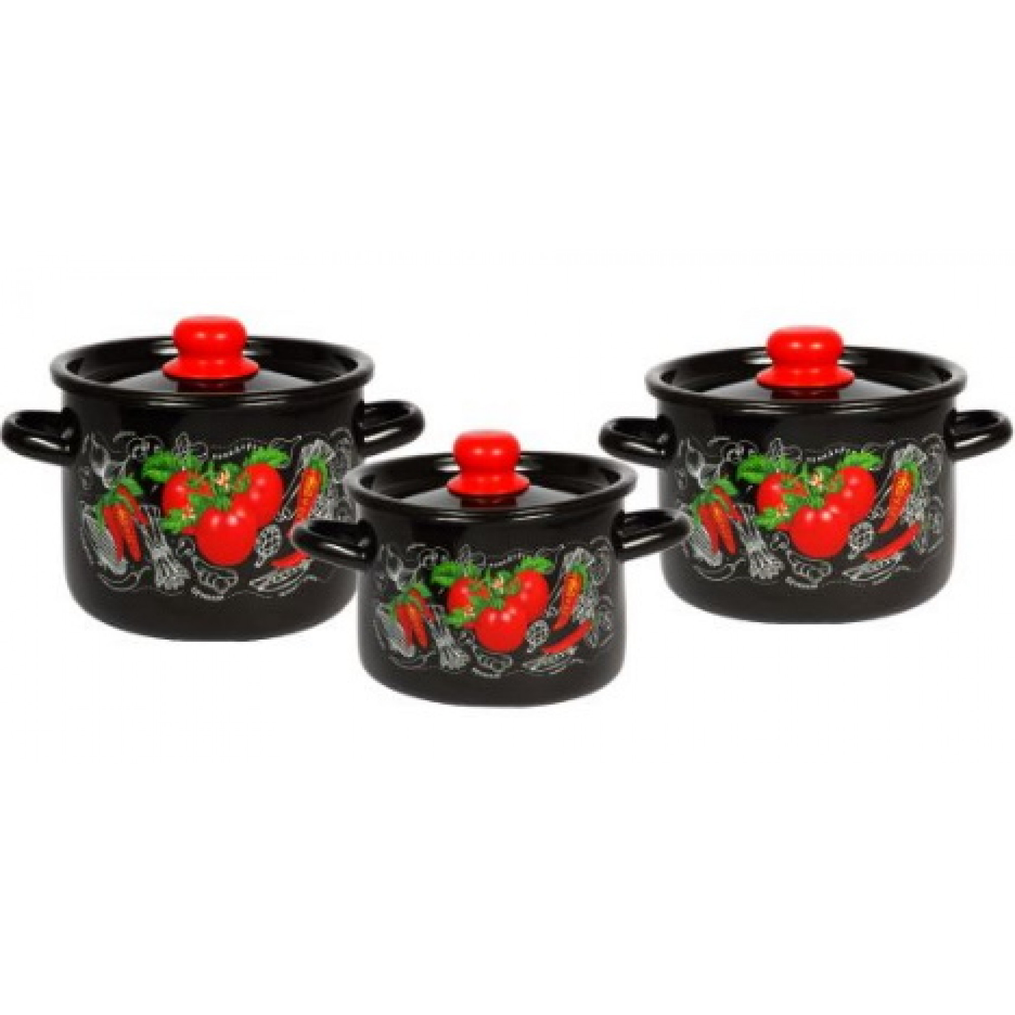 Набор кастрюль 3пр №144 (1,5л+2,9л+4,5л) ПОМИДОРКИ