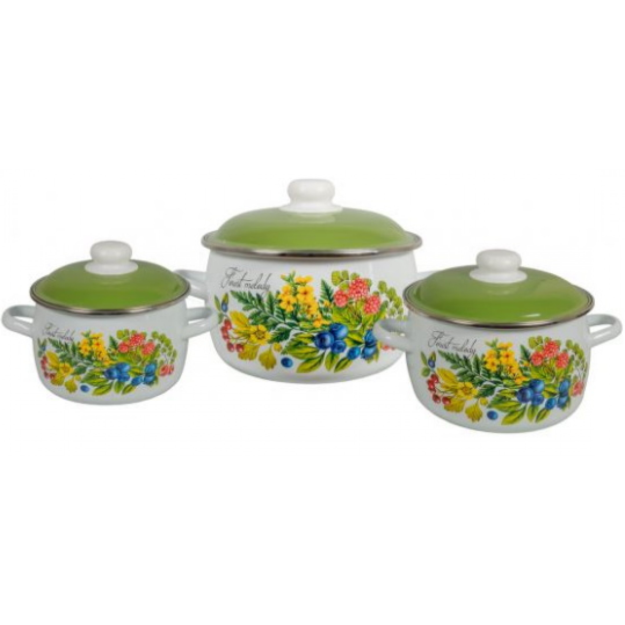Набор кастрюль 3пр №19 (2л+3л+5,5л)ЛЕСНАЯ МЕЛОДИЯ