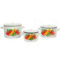 Набор кастрюль 3пр №33 (1,5л;2,9л;4,5л) КУКУРУЗА белый