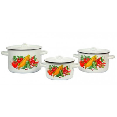 Набор кастрюль 3пр №33 (1,5л;2,9л;4,5л) КУКУРУЗА белый