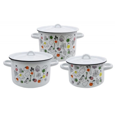 Набор кастрюль 3пр №33 (1,5л;2,9л;4,5л) ОВОЩИ МИКС