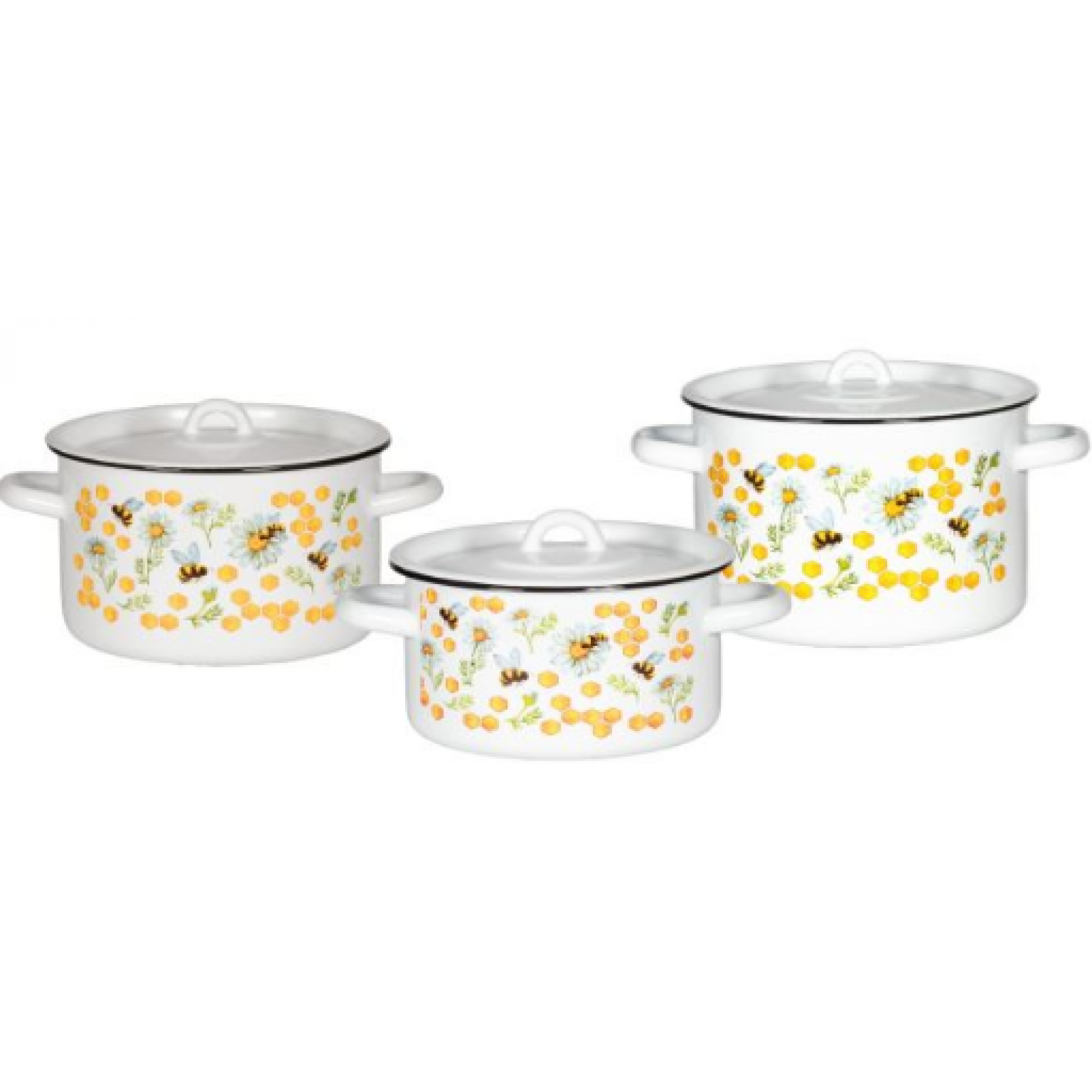 Набор кастрюль 3пр №33 (1,5л;2,9л;4,5л) ПЧЕЛЫ