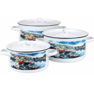 Набор кастрюль 3пр №33 (1,5л;2,9л;4,5л) РОМАНТИКА
