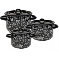 Набор кастрюль 3пр №33 (1,5л;2,9л;4,5л) ФЕРМА черный