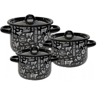 Набор кастрюль 3пр №33 (1,5л;2,9л;4,5л) ФЕРМА черный