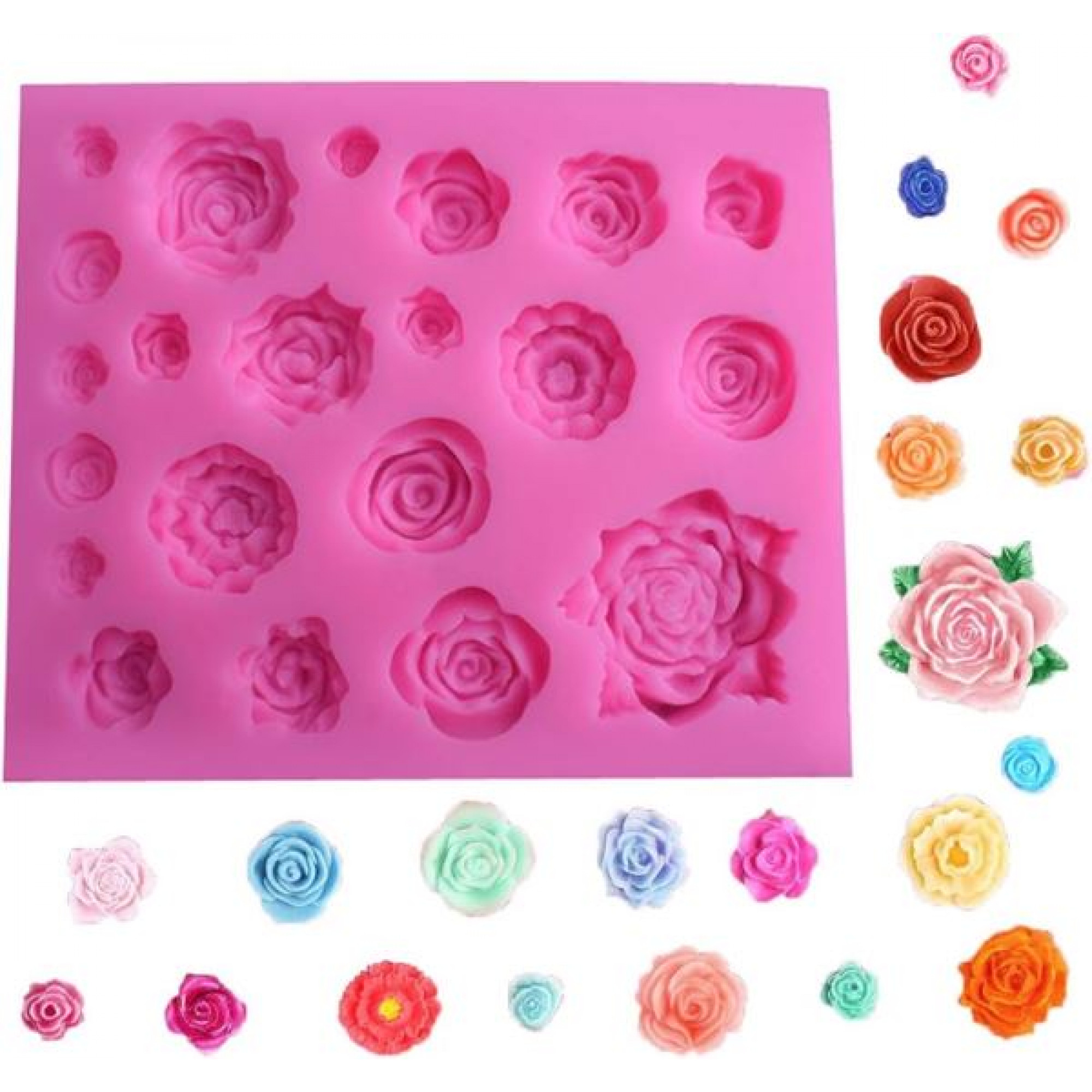 Форма-молд силиконовая розочки 12x10.2x1.5 cm OZ