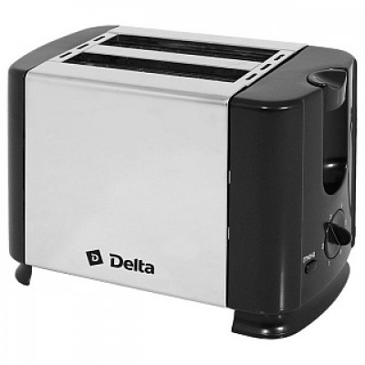 Тостер DELTA  DL-61 черный нерж.: 700Вт, (12) 2ломтика, 6-ти позиционный таймер,кнопка отмены, повто