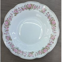Тарелка суповая фарфоровая 8" рис "Розовые цветочки"200мм