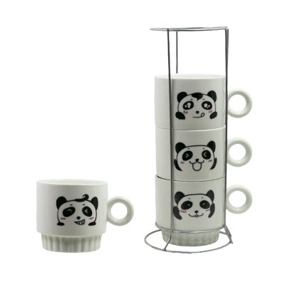 Чайный набор 5пр(4 чашки на подставке) Панда