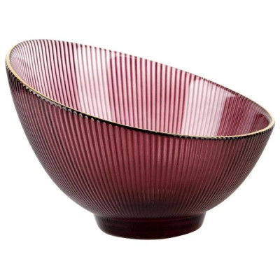 Салатник 12,3*7,8*17см стекло фуксия (в кор.2)