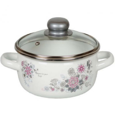 Кастрюля 1,5 л сф. ВЕСЕННИЙ РОМАНС белосн.