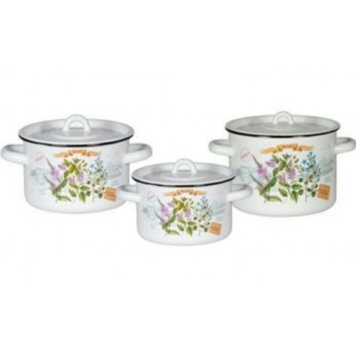 Набор кастрюль 3пр №33 (1,5л;2,9л;4,5л) Гербарий