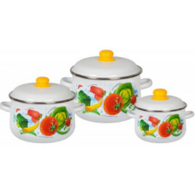 Набор кастрюль конич №408 [ОВОЩНОЙ ФРЕШ] (2л+4л+5,5л)