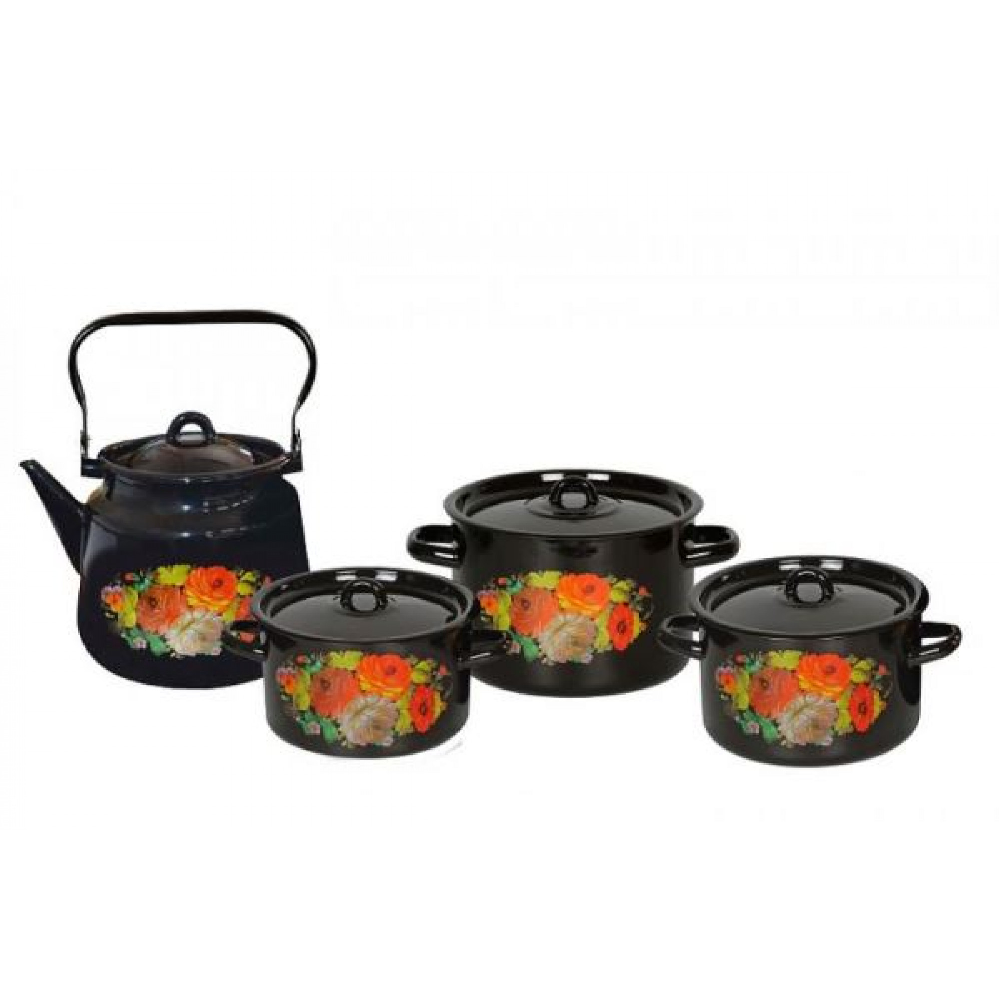 Набор кастрюль цил №142 [ЖОСТОВО] 1,5л; 2,9л; 4,5л; чайник 3,5л