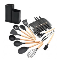 Набор кух. принадлежностей 19предметов, чёрный