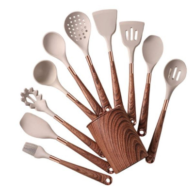 Набор кух. принадлежностей 11предметов, серо-коричневый