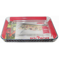 Набор посуды для СВЧ 2 пр (форма прямоуг 400*270мм (рефленная) + 340*220мм)