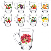 Кружка "Каппучино" "Цветы и фрукты" 300 мл