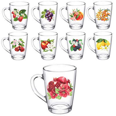 Кружка "Каппучино" "Цветы и фрукты" 300 мл