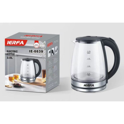 Электр.чайник стекло/металл 2000мл