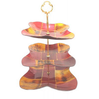 Этажерка 3-ярусн.(цветное стекло с золотом)