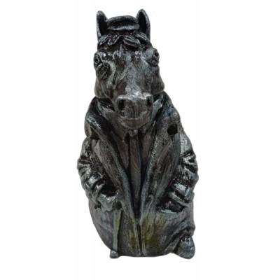 Копилка "Конь с галстуком"серая 24*12см