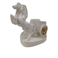 Статуетка "Колесница"белая золото 13*12см