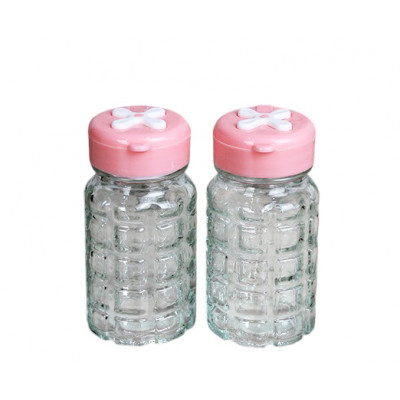Солонка с крышкой, пластик и стекло, 8,5см, 90мл