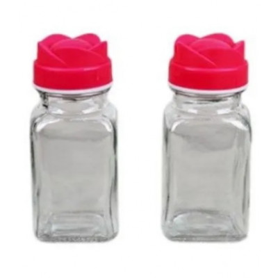 Солонка с крышкой, стекло и пластик, 10см, 100мл