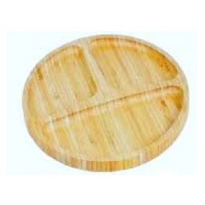 Менажница 3 деления бамбук 24,5*24,5*1,4см