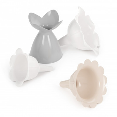 Набор воронок 3шт [ЦВЕТЫ] на подставке БЕЛО-СЕРЫЙ