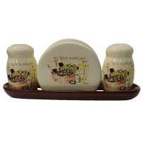 Набор для специй + салфетница "Олива" в п/у 23*6,5*9см