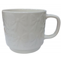 Кружка"Рельефная белая" 450мл, 9,5*8,8см