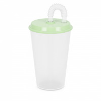 Стакан 0,5л (с крышкой и трубочкой) (зелёный) (уп.30)