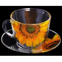 Чайный набор 4пр. 250мл стекло Дуэт подсолнух в п/у