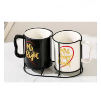 Набор кружек "Влюбленная парочка"на мет.подставке 300мл в п/у